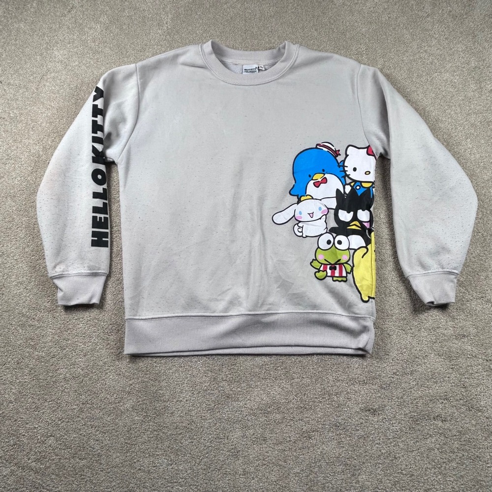 Sanrio Hello Kitty and Friends Gray Graphic Crewneck Sweatshirt Medium 1452